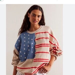 Free People American Flag Sweatshirt